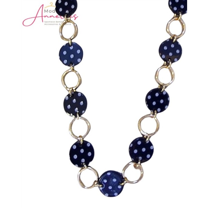 Sweet7 Ketting kort stippen 10123407 Donker blauw Sweet7 Ketting kort stippen 10123407 Donker blauw